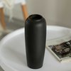 Uniquewise Contemporary Black Ceramic Cylinder Shaped Table Flower Vase Holder, 10.5 Inch QI004365.L